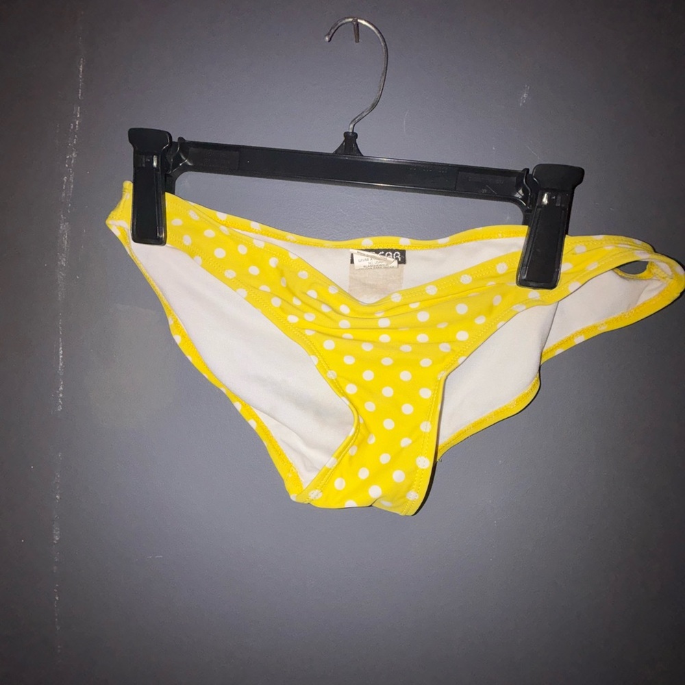 Yellow and White Polka Dot Bikini